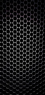 Dark hexagonal patterned mobile phone wallpaper with a sleek, modern design.