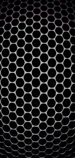 Abstract hexagonal black and silver mobile wallpaper.