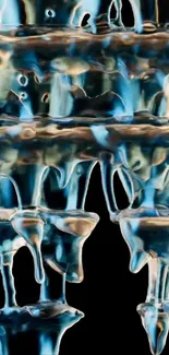 Abstract ice sculpture with blue hues.