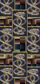 Intricate abstract infinity loop artwork with geometric pattern.