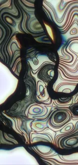 Abstract liquid art with swirling patterns.