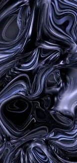 Abstract dark blue liquid swirl wallpaper for phones.