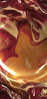 Abstract liquid gold waves wallpaper