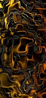 Abstract wallpaper featuring liquid metal design with warm colors.