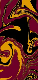 Maroon and gold abstract swirl wallpaper.