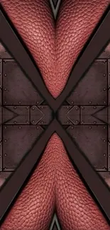 Abstract mobile wallpaper with metal and leather design.