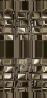 Abstract metallic blocks phone wallpaper with a geometric design in bronze hues.