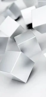 Abstract silver cubes mobile wallpaper.