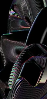 Abstract metallic design with glossy curves.