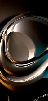 Abstract metallic fluid design wallpaper with modern art style.