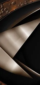 Abstract metallic geometry with sleek lines on a mobile wallpaper.