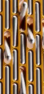 Abstract metallic pattern with a gold and silver design.