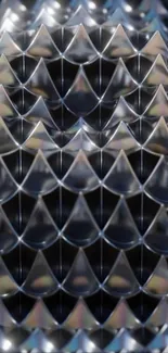 Abstract metallic pattern with geometric design.
