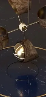 Abstract metallic sculpture art design