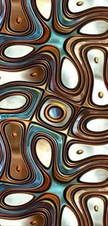 Abstract metallic swirl design with intricate patterns.