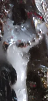 Abstract metallic texture with intricate design features.