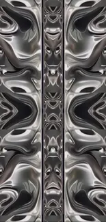 Abstract metallic wave pattern wallpaper