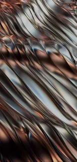 Abstract metallic waves with flowing textures.