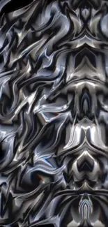 Abstract metallic waves create mesmerizing visual patterns on this wallpaper.