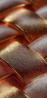 Abstract metallic weave with warm glow.