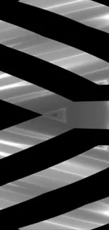 Abstract monochrome lines with geometric shapes wallpaper.
