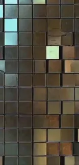 Abstract mosaic wallpaper with square patterns.