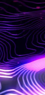 Abstract wallpaper with neon purple lines.