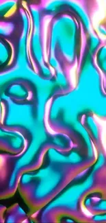 Abstract neon liquid art wallpaper in vibrant colors.