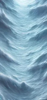 Abstract ocean wave art with blue swirling patterns on a mobile wallpaper.