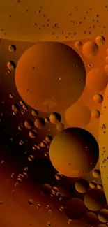 Abstract orange oil bubbles wallpaper with intricate patterns.