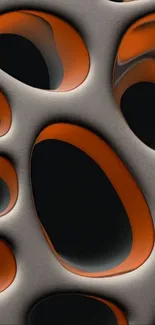 Abstract orange and black pattern with dynamic design.