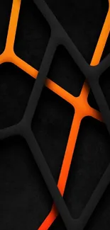 Abstract wallpaper featuring orange lines on a dark background.