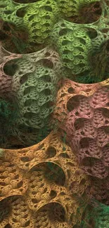 Intricate fractal pattern in earthy tones for mobile wallpaper.