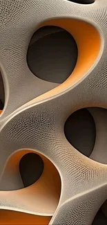 Abstract art with organic 3D structures.