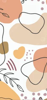 Abstract pastel art with organic shapes in a soft color palette.