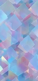 Abstract pastel geometric cubes wallpaper with soft colors.