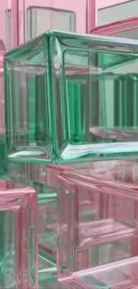Abstract wallpaper with 3D pastel cubes.