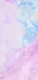 Abstract pink and blue pastel watercolor mobile wallpaper.