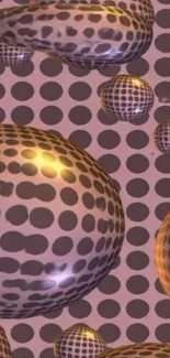 3D dotted spheres with abstract pattern wallpaper