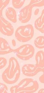 Abstract peach pattern with sparkles on a pastel background wallpaper.