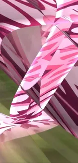 Abstract pink 3D geometric art wallpaper.