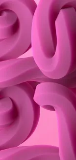 Abstract 3D pink twists forming a dynamic mobile wallpaper.