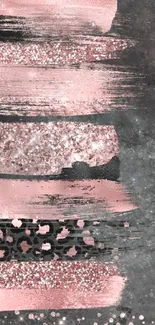 Abstract pink and grey wallpaper with glitter accents.