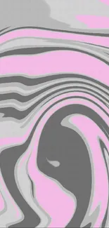 Mobile wallpaper with abstract pink and grey swirling design.