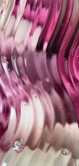 Abstract design with flowing pink waves.