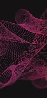 Abstract pink wave design on a dark background.