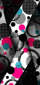 Colorful abstract polka dot wallpaper design for mobile phones.