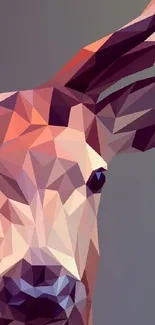 Abstract polygon art of a deer with vibrant geometric patterns.