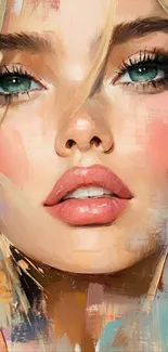 Abstract artistic portrait with vibrant brush strokes