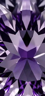 Abstract purple crystal geometric design wallpaper for mobile.